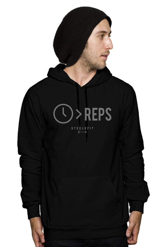 STEELEFIT™ Time > Reps Hoodie – Stealth Edition